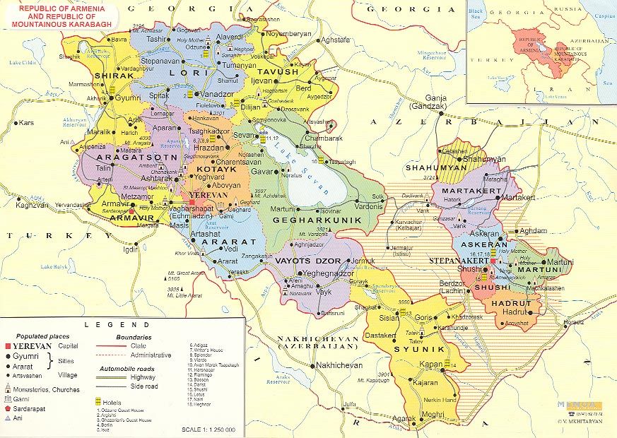 Map of Armenia, Geography